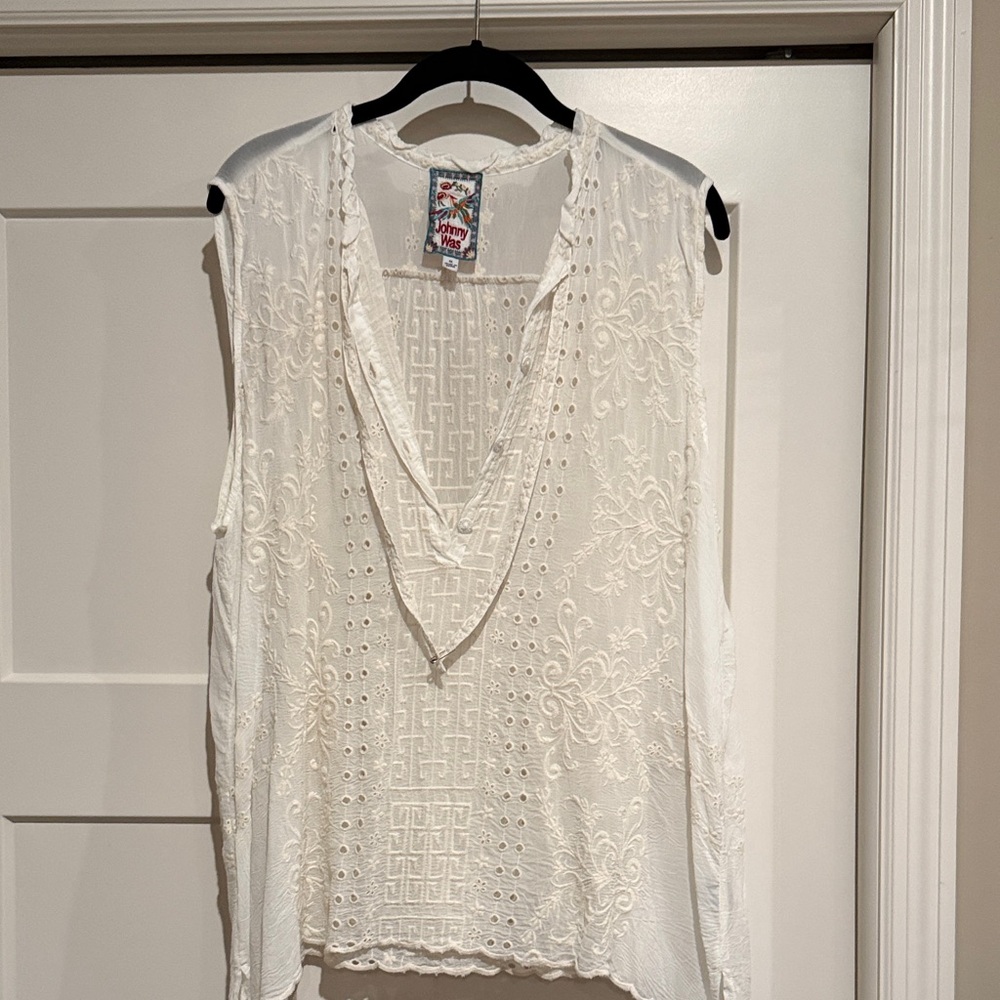 Johnny Was Cream Lace Blouse